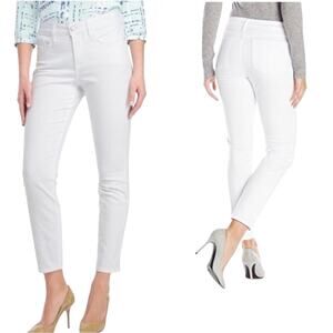 NYDJ Clarissa Ankle Lift Tuck Technology White Boho Summer Jeans Size 8P